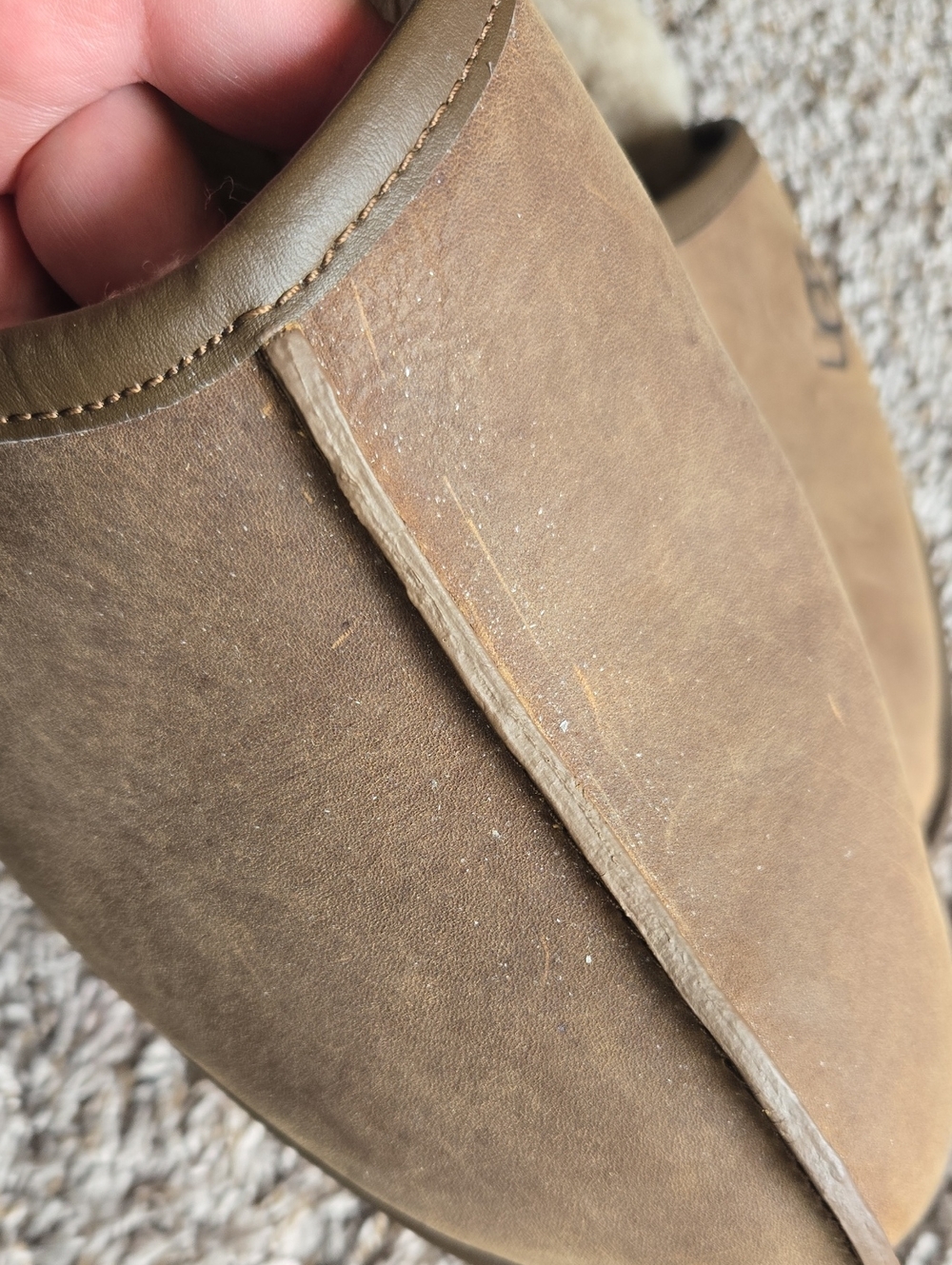 UGG Men's Brown Shearling-Lined Slippers - Picture 4 of 9
